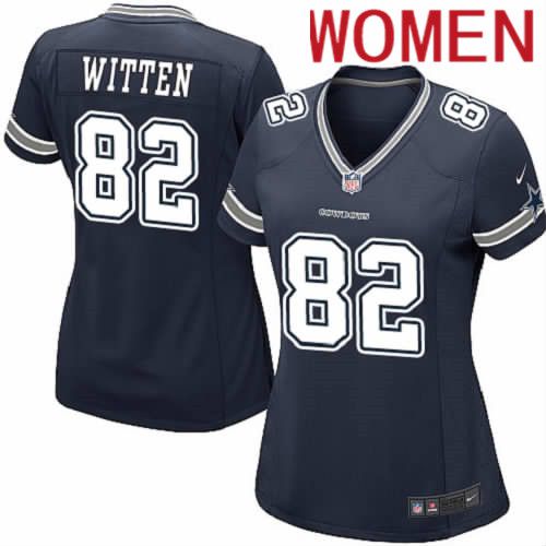 Women Dallas Cowboys #82 Jason Witten Nike Navy Game Team NFL Jersey